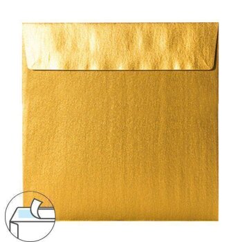 Briefumschlag haftklebend 155x155  mm in Gold 120 g/qm