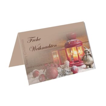 Cartes de Noël de haute qualité "Red Lantern" comme cartes pliantes avec enveloppe C6