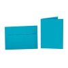 buste colorate strisce adesive DIN B6 + cartoncini pieghevoli coordinati 12x17 cm 18 Blau