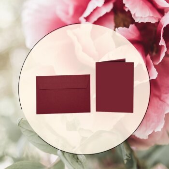 colored envelopes DIN B6 adhesive strips + matching folding cards 4,72 x 6,69 in 24 Bordeaux Red