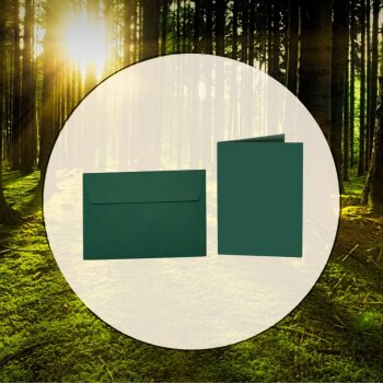 colored envelopes DIN B6 adhesive strips + matching folding cards 4,72 x 6,69 in 13 Dark Green