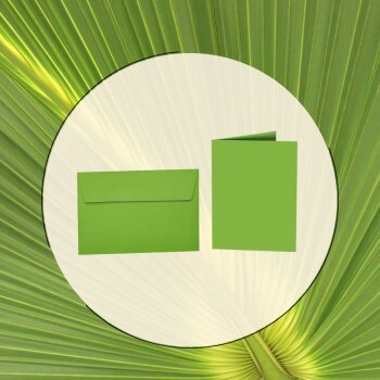 colored envelopes DIN B6 adhesive strips + matching folding cards 4,72 x 6,69 in 32 Grass-Green