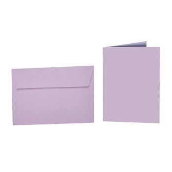 farbige Briefumschläge DIN B6 HAFTSTREIFEN + passende Faltkarten 12x17 cm 14 Lila-Blau