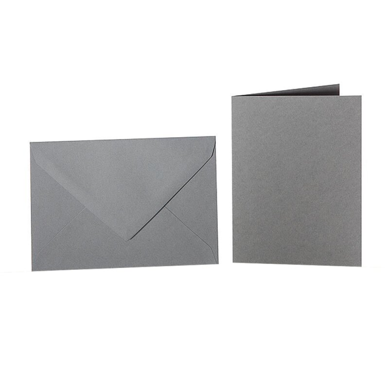Briefumschläge C5 + Faltkarte 15x20 cm - dunkelgrau