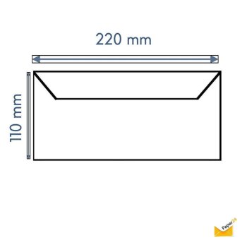 Briefumschläge Din lang 11x22 cm mit Haftstreifen - Weiß - 120 g/qm