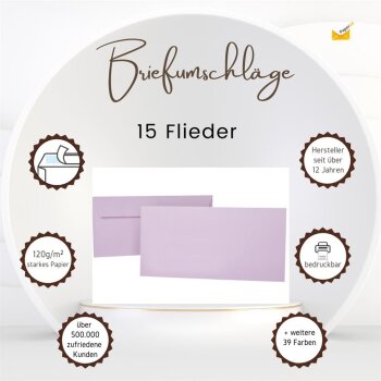 Envelopes 4,33 x 8,66 in with adhesive strips - lilac