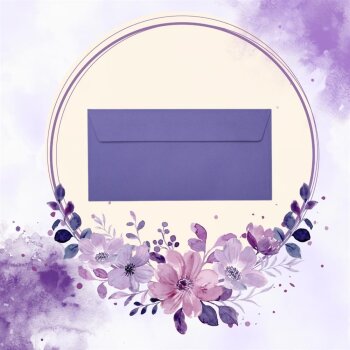 Enveloppes 11x22 cm avec bandes adhésives - violet