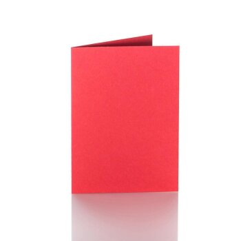 Faltkarten 100 x 150 mm 240 g/qm passend für Briefumschläge im Format Din C6 10 Rot