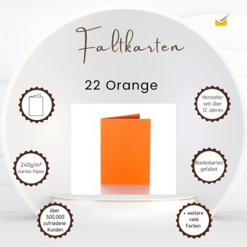Faltkarten 100 x 150 mm 240 g/qm 22 Orange