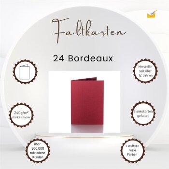 Cartes pliantes 100 x 150 mm 240 g / m2 24 Bordeaux
