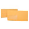 Buste 11x22 cm con strisce adesive e finestra - giallo-arancio