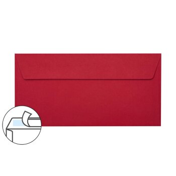 Briefumschläge DIN lang 110x220 mm mit Fenster und Haftklebung in Weinrot