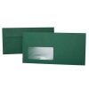 Envelopes 4,33 x 8,66 in with adhesive strips and window - dark green