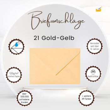 Briefumschläge C8 (5,7x8,1 cm) - Gold-Gelb