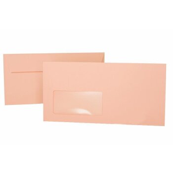 Envelopes 4,33 x 8,66 in with adhesive strips and window - tender salmon