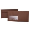 Enveloppes 11x22 cm avec bandes adhésives et fenêtre - marron