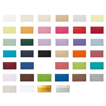 Neon Briefumschläge 11x22 cm mit Haftstreifen - Neon Orange-Rot