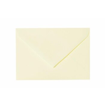 Sobres 14x19 cm en amarillo pálido con una aleta triangular en 120 g / m²