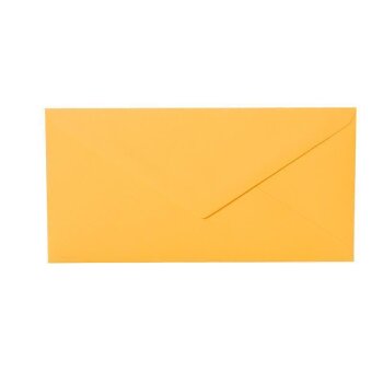 Enveloppes DIN longues - 11x22 cm - jaune-orange avec rabat triangulaire