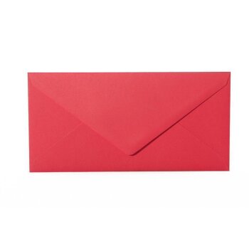 Enveloppes DIN longues - 11x22 cm - rouge avec rabat...