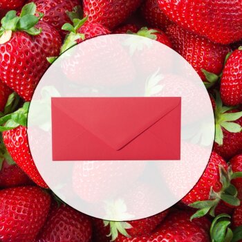 Enveloppes DIN longues - 11x22 cm - rouge avec rabat triangulaire