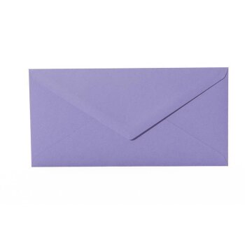 Briefumschläge DIN lang - 11x22 cm - Lila mit Dreieckslasche