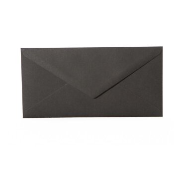 Enveloppes DIN longues - 11x22 cm - noir avec rabat...