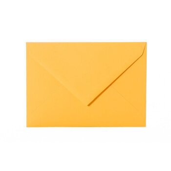 Enveloppes C6 (11,4x16,2 cm) - jaune-orange avec un rabat triangulaire