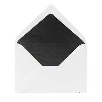 Mourning envelope 4,72 x 7,52 in - SILK LINING black -...