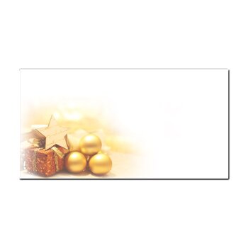Christmas envelopes DIN long (DL) white with golden...