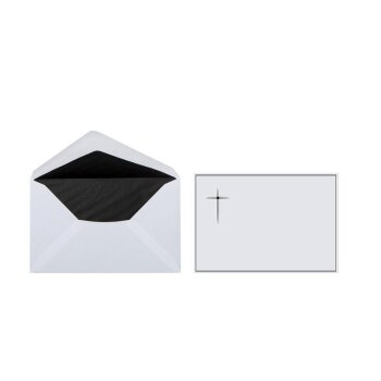 25 funeral envelopes double cross DIN C6 - 4,48 x 6,37...
