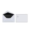 25 enveloppes funéraires double croix DIN C6 - 114x162 mm - DOUBLURE SOIE - cadre noir 2 mm