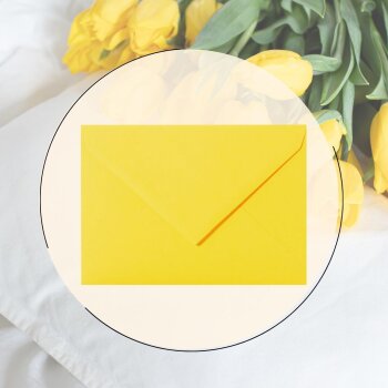 Enveloppes DIN B6 (125 x 176 mm) - jaune avec rabat...