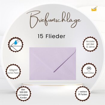 Envelopes DIN B6 (4,92 x 6,93 in) - lilac with a triangular flap