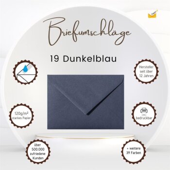 Envelopes DIN B6 (4,92 x 6,93 in) - dark blue with triangular flap