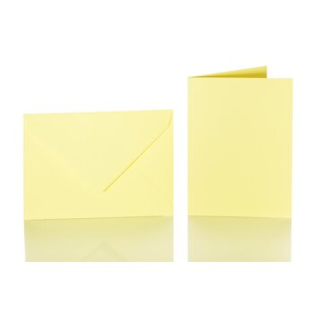Enveloppes B6 + carte pliante 12x17 cm - jaune