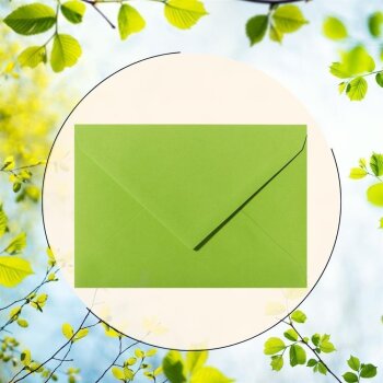 Enveloppes DIN B6 (125 x 176 mm) - vert pomme avec rabat...