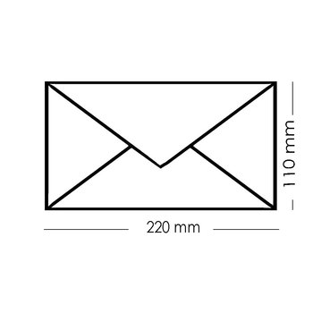 Mourning envelope DIN long 4,33 x 8,66 in - SILK LINING - black 2 mm bar