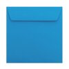 Square envelopes 7,28 x 7,28 in intense blue with adhesive strips