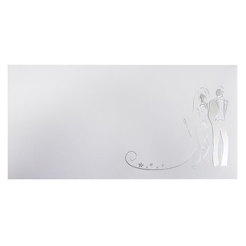 Envelopes with lining in white DIN long - wedding bride...