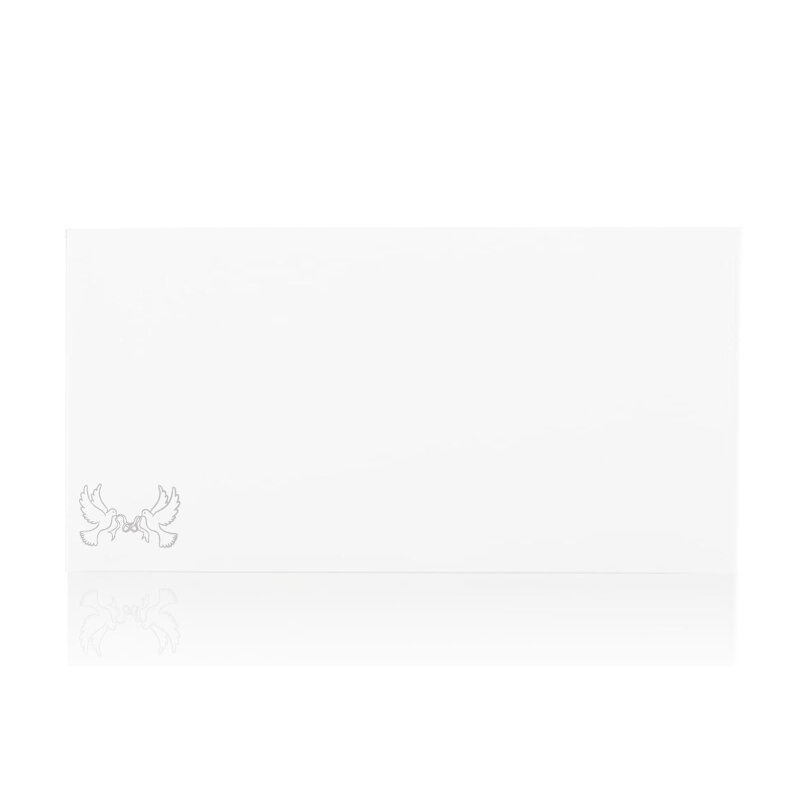 Umschlge DIN lang mit weiem Innenfutter - Hochzeit Tauben Silber/Grau - Wei - 120 g/qm