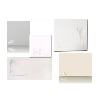 Premium-envelopes 155x155 mm - wedding rings silver -...