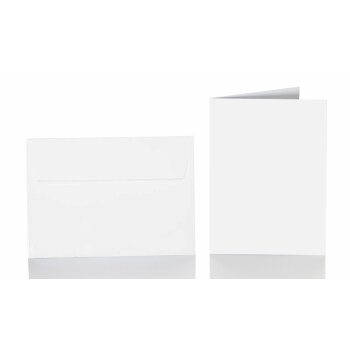 Briefumschläge C6 mit Haftstreifen + Faltkarte 10x15 cm - weiß