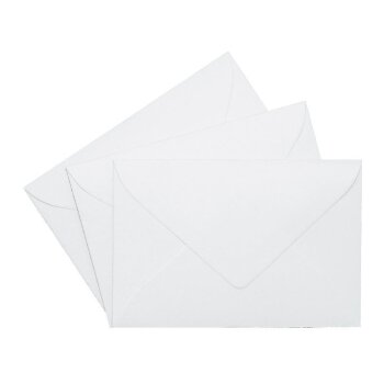 1000 Stück Briefumschläge 120 x 180 mm - "Claudia" Weiß mit Innenfutter in Grau - 100 g/qm