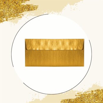 Umschläge DIN lang (110 x 220 mm) - Gold mit Haftstreifen