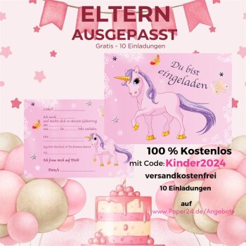 10 Einladungskarten zum Geburtstag Einhorn 10x15 cm A6