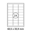 1 feuille A4 avec chacune 24 étiquettes à jet dencre pour copie laser 63,5 x 33,9 mm