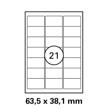 1 feuille A4 avec chacune 21 étiquettes jet dencre...