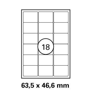 1 feuille A4 avec chacune 18 étiquettes jet dencre...