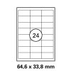 1 feuille A4 avec chacune 24 étiquettes à jet dencre pour copie laser 63,5 x 33,9 mm